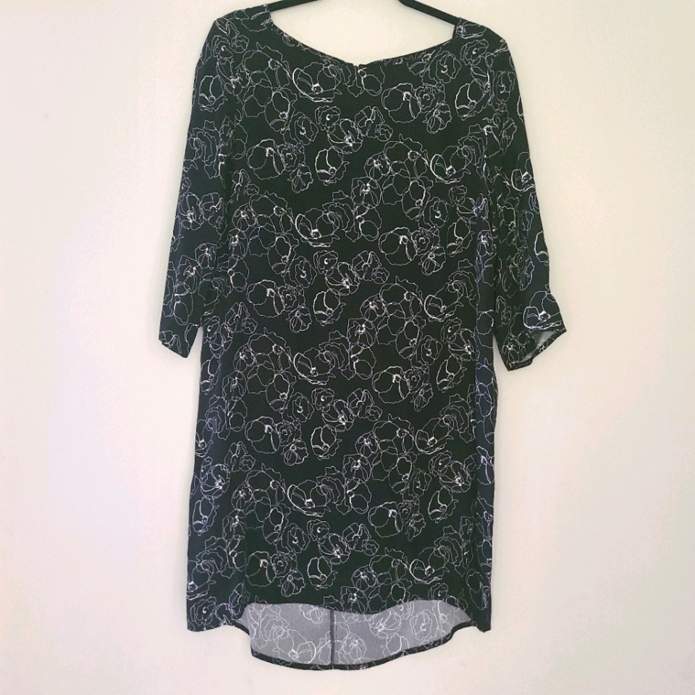HALOGEN black and white long sleeves dress